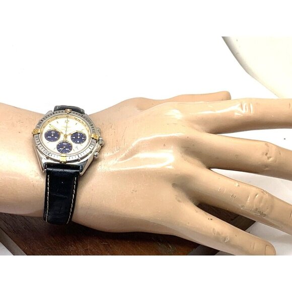 Breitling Unisex Watch B55046 Swiss Quartz Chronograph Black Leather Strap 36mm - Picture 3 of 14